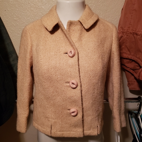 Vintage Kennedy's Townley Jacket Blazer Beige Wool Women's Small Tan Suit - Picture 2 of 10
